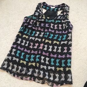 Blue bird racer back tank top blouse